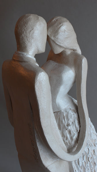 Jacob & Stephanie | Stoneware Sculpture | Intimate Embrace | Holding Hands| Wedding Day | Center Piece 
