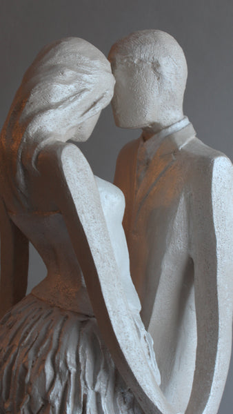 Jacob & Stephanie | Stoneware Sculpture | Intimate Embrace | Holding Hands| Wedding Day | Center Piece 